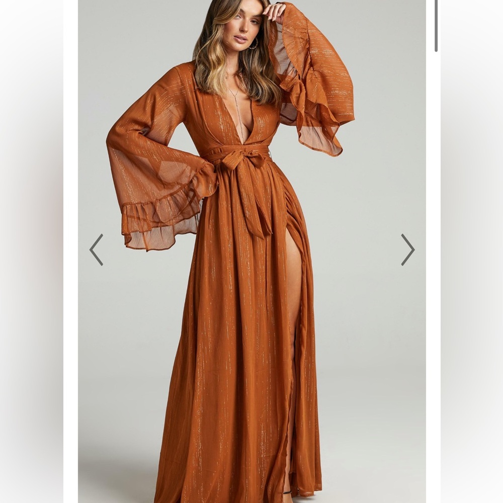 Showpo Dangerous Woman Rust Maxi Dress